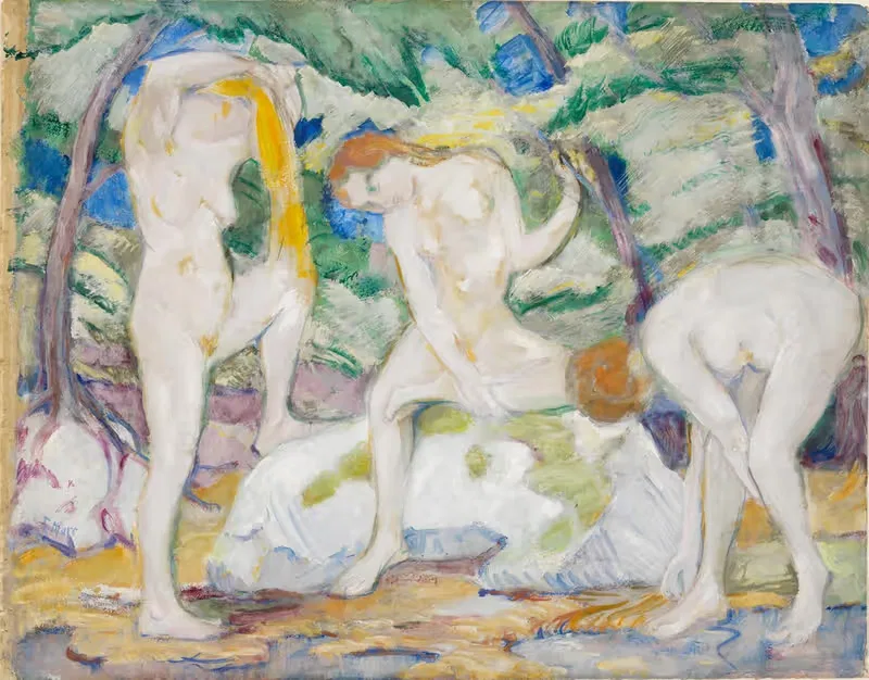 Купающиеся женщины by Франц Марк, 1910 — digital art print download