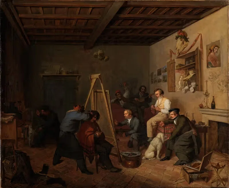 Студия художника в Риме by Фридрих Мосбруггер, 1828 — digital art print download