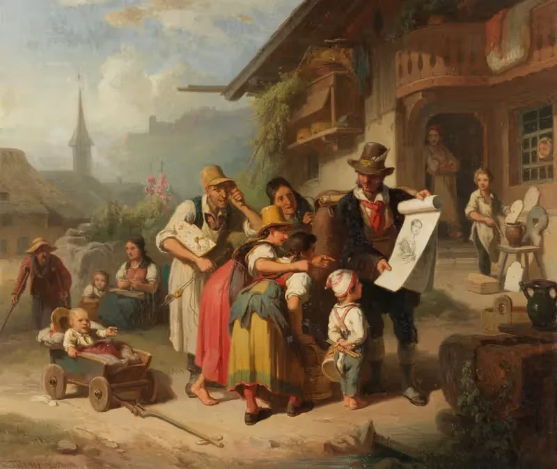 Dorfszene aus dem Schwarzwald — Johann Baptist Kirner