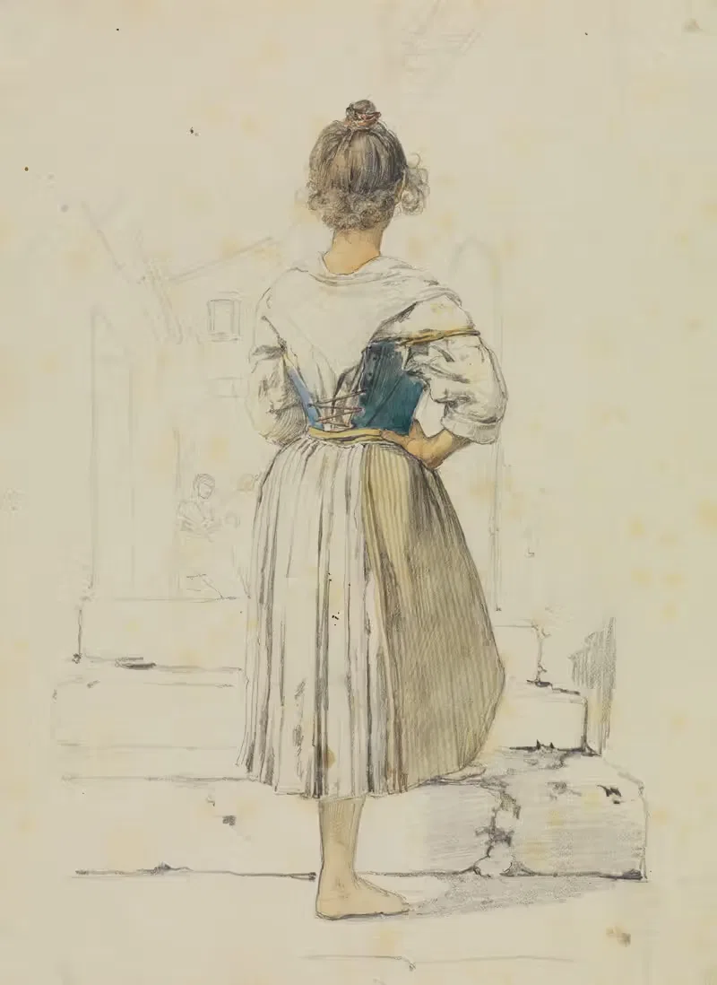 Italienerin, Rückenansicht — Johann Baptist Kirner