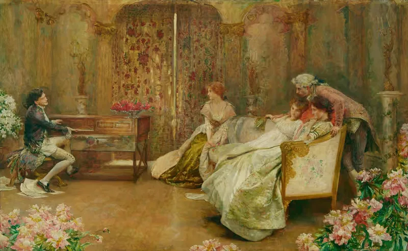 Элегантный вечер by Джон Генри Фредерик Бейкон, 1903 — digital art print download