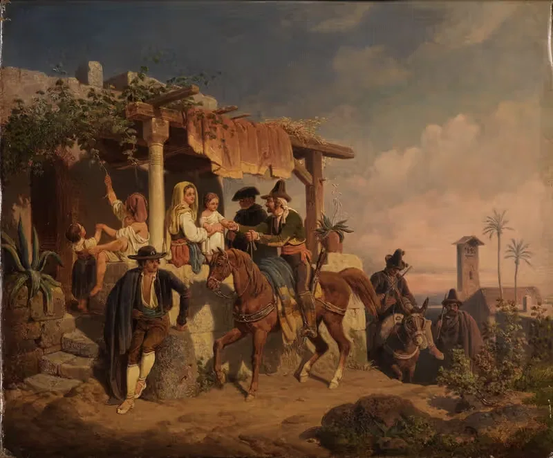 Испанская жанровая сцена by Маттиас Артария младший, 1850 — digital art print download
