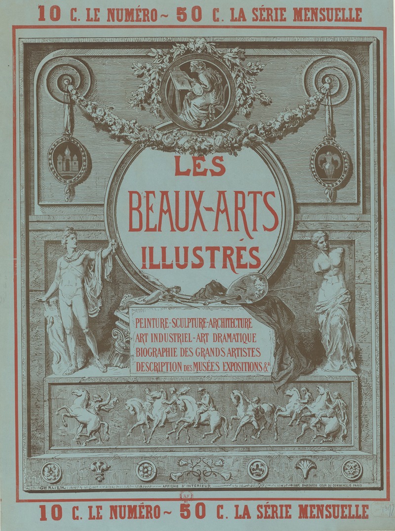 Les Beaux-Arts illustrés by J. Gerlier, 1876 — digital art print download