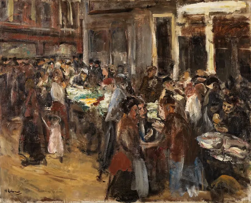 Овощной рынок в Амстердаме by Макс Либерман, 1908 — digital art print download