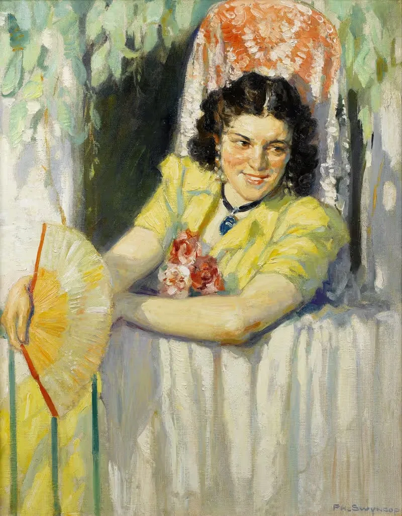 Spanish girl with a fan — Philippe Swyncop