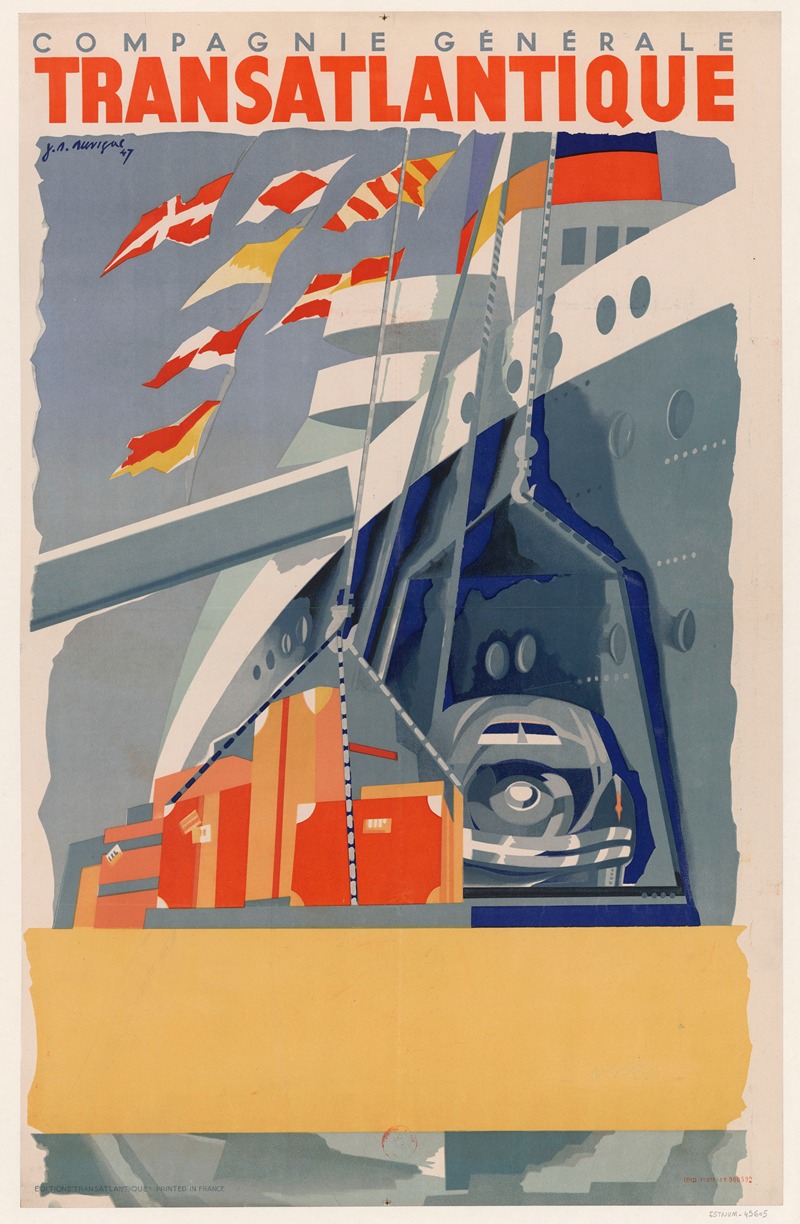 Companie générale Transatlantique by Jean Auvigne, 1947 — digital art print download