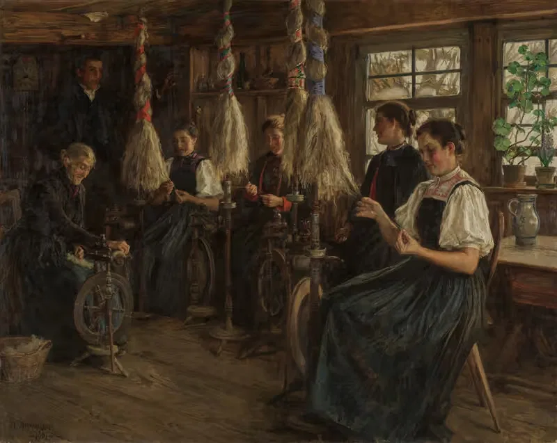 Schwarzwälder Spinnstube by Wilhelm Gustav Friedrich Hasemann, 1901 — digital art print download