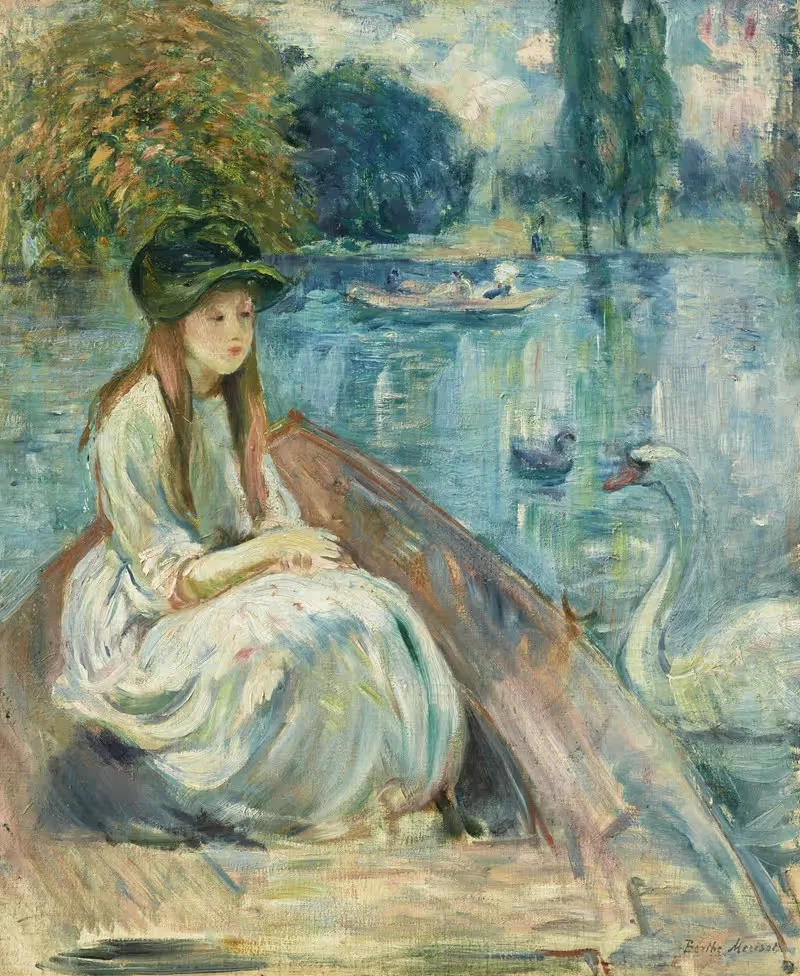 Jeanne Fourmanoir sur le lac — Berthe Morisot