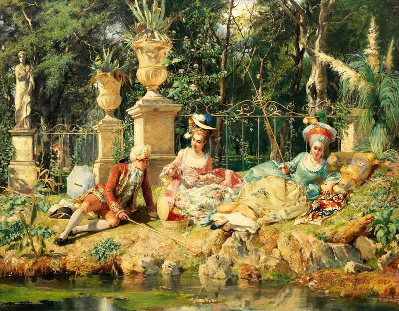 The Fishing Party — Cesare Auguste Detti