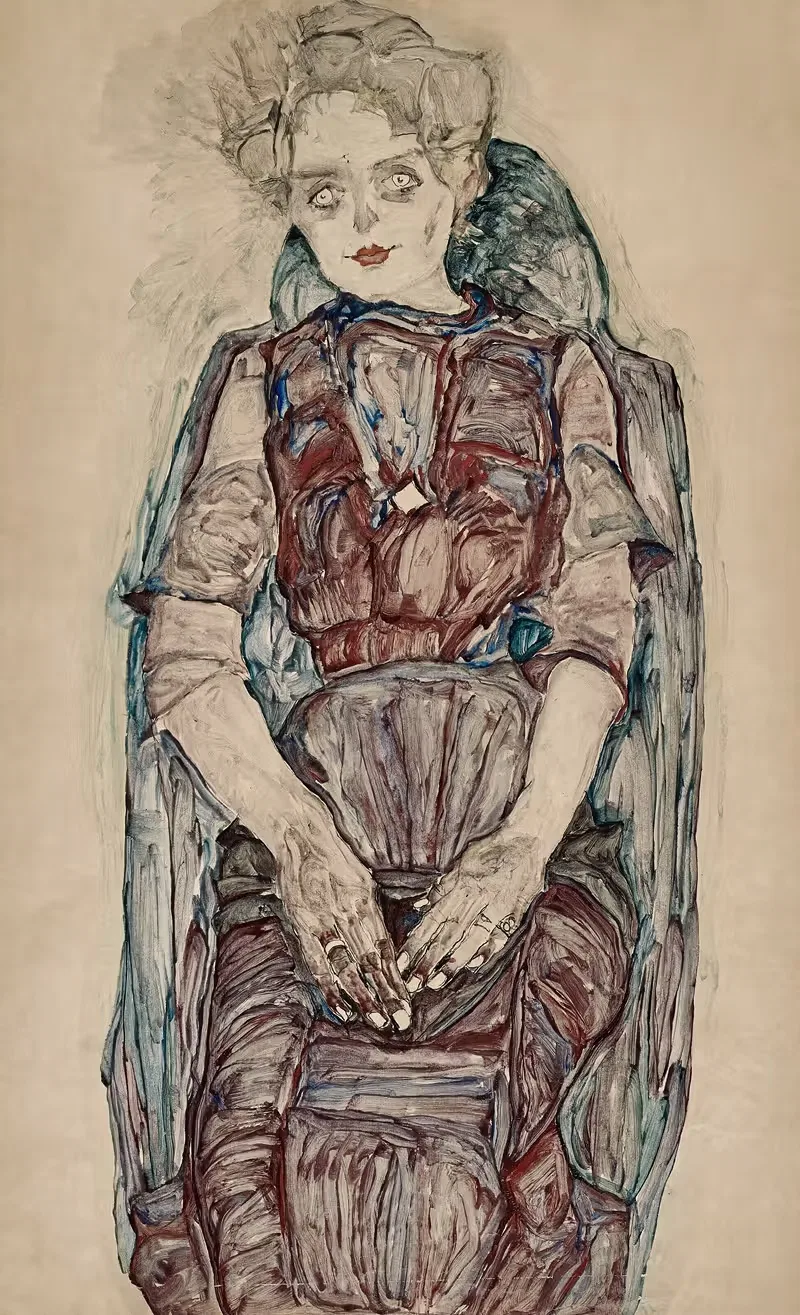 Сидящая женщина by Эгон Шиле, 1910 — digital art print download