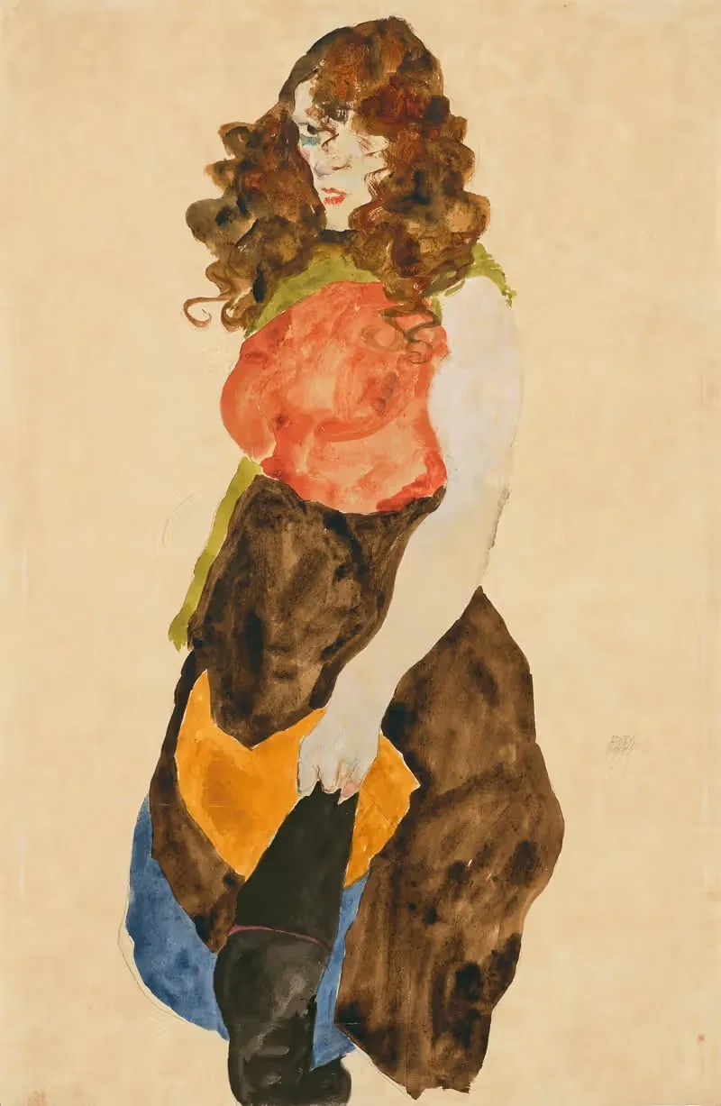 Stehende Frau (Dirne) by Egon Schiele, 1912 — digital art print download