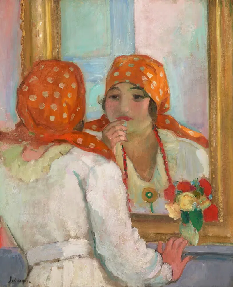 Devant le miroir à l’Ile-d’Yeu by Henri Lebasque, 1919 — digital art print download
