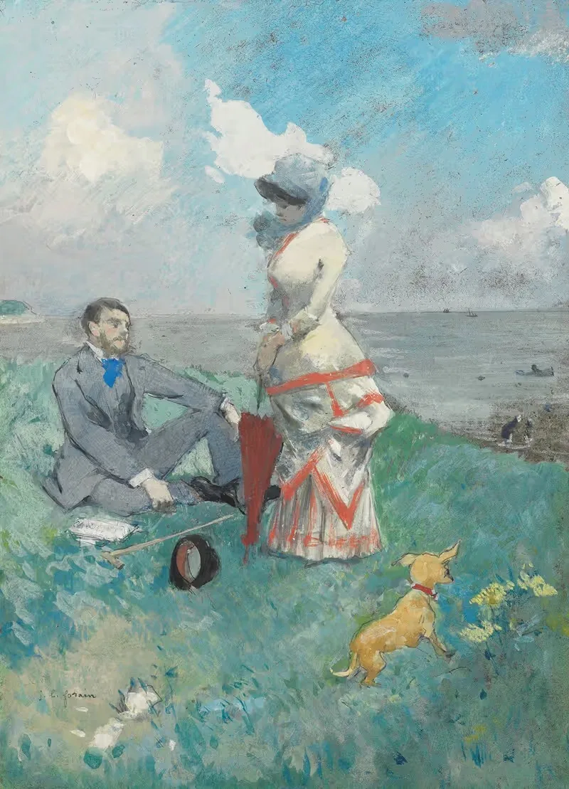 На берегу моря by Жан-Луи Форайн, 1885 — digital art print download