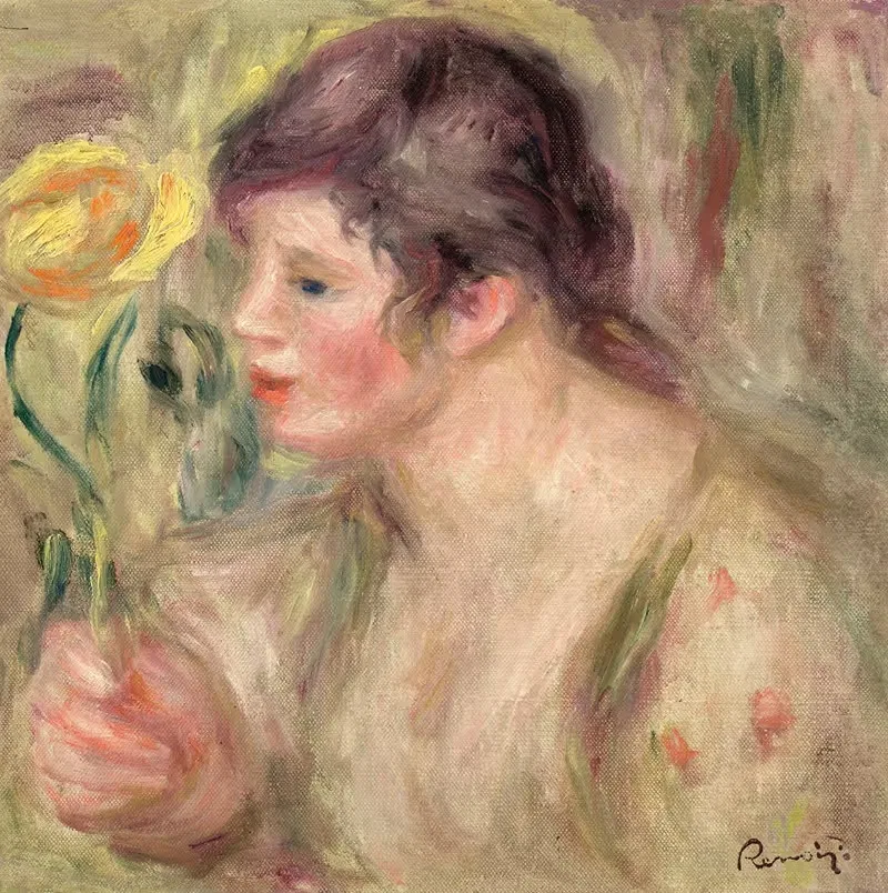 Femme à la rose — Pierre-Auguste Renoir