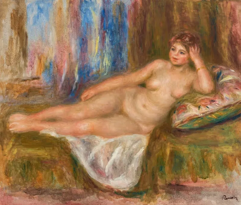 Обнаженная женщина, лежащая by Пьер-Огюст Ренуар, 1918 — digital art print download