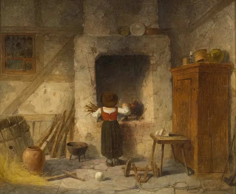 Домашняя работа by Андерс Густаф Коскуль, 1866 — digital art print download
