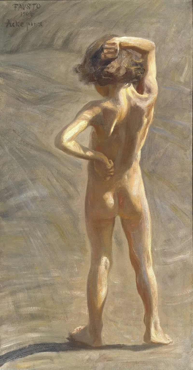 Фаусто. Этюд обнаженного мальчика by Й.А.Г. Акке, 1904 — digital art print download