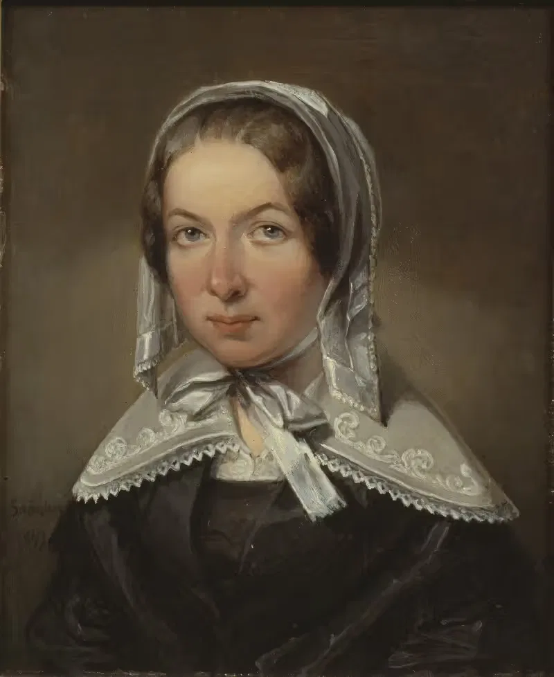 Фредрика Бремер, 1801-1865 by Йохан Густаф Сандберг, 1843 — digital art print download