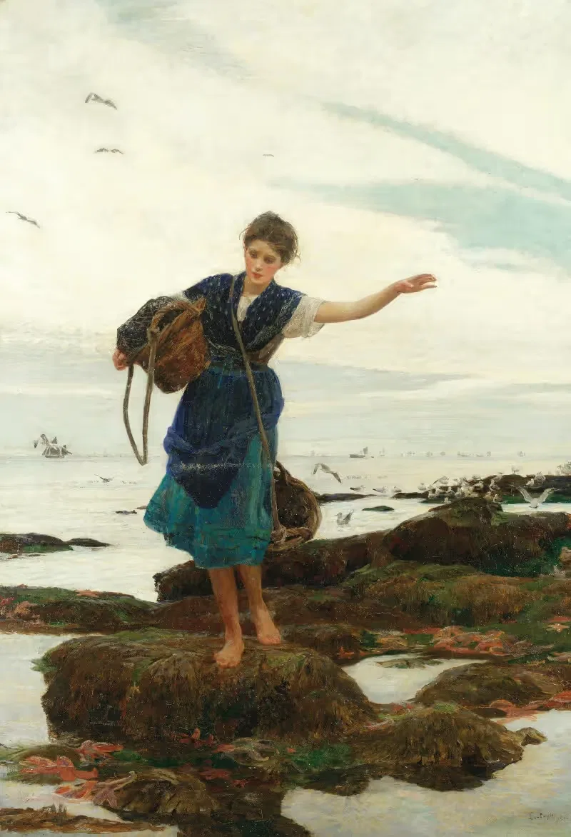 Собирающий мидий by Лионель Перси Смит, 1876 — digital art print download