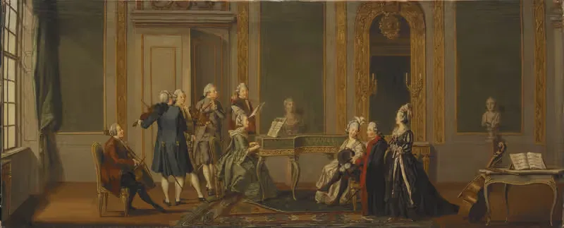 Gustavian Style Interior with a Musical Party — Pehr Hilleström