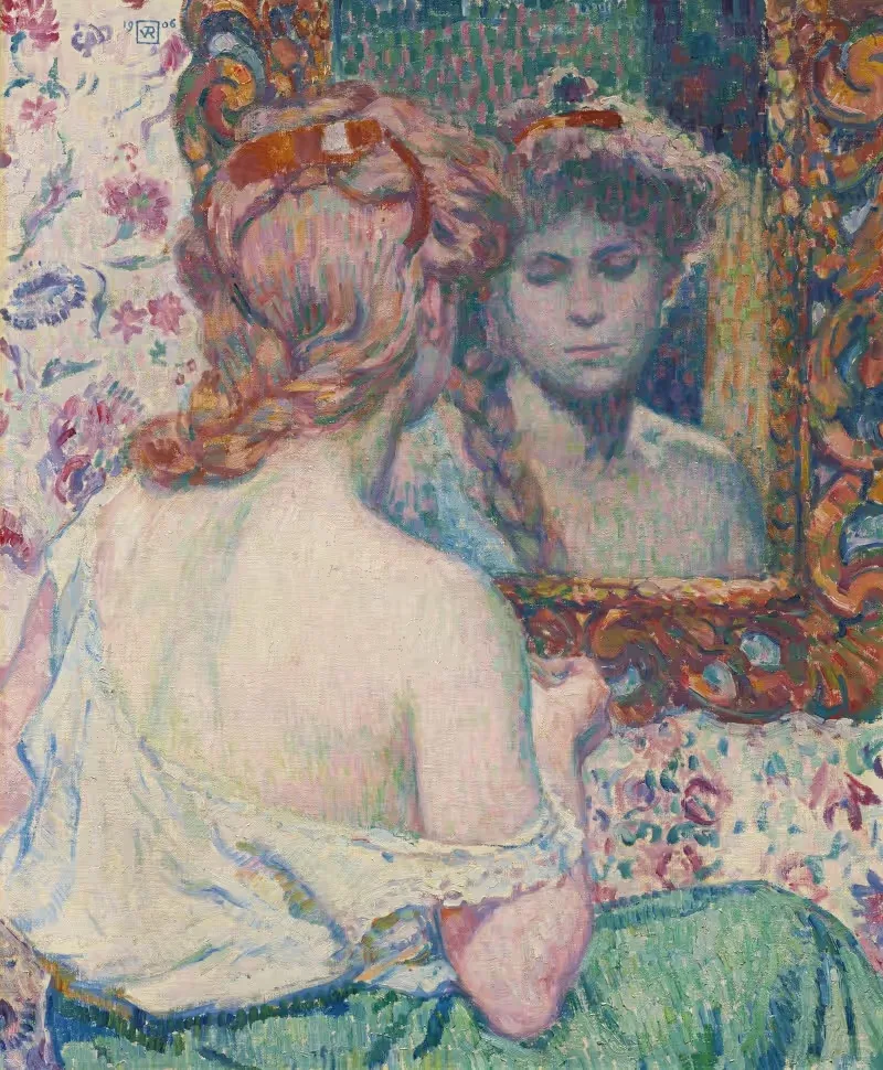 Femme au miroir — Theo van Rysselberghe