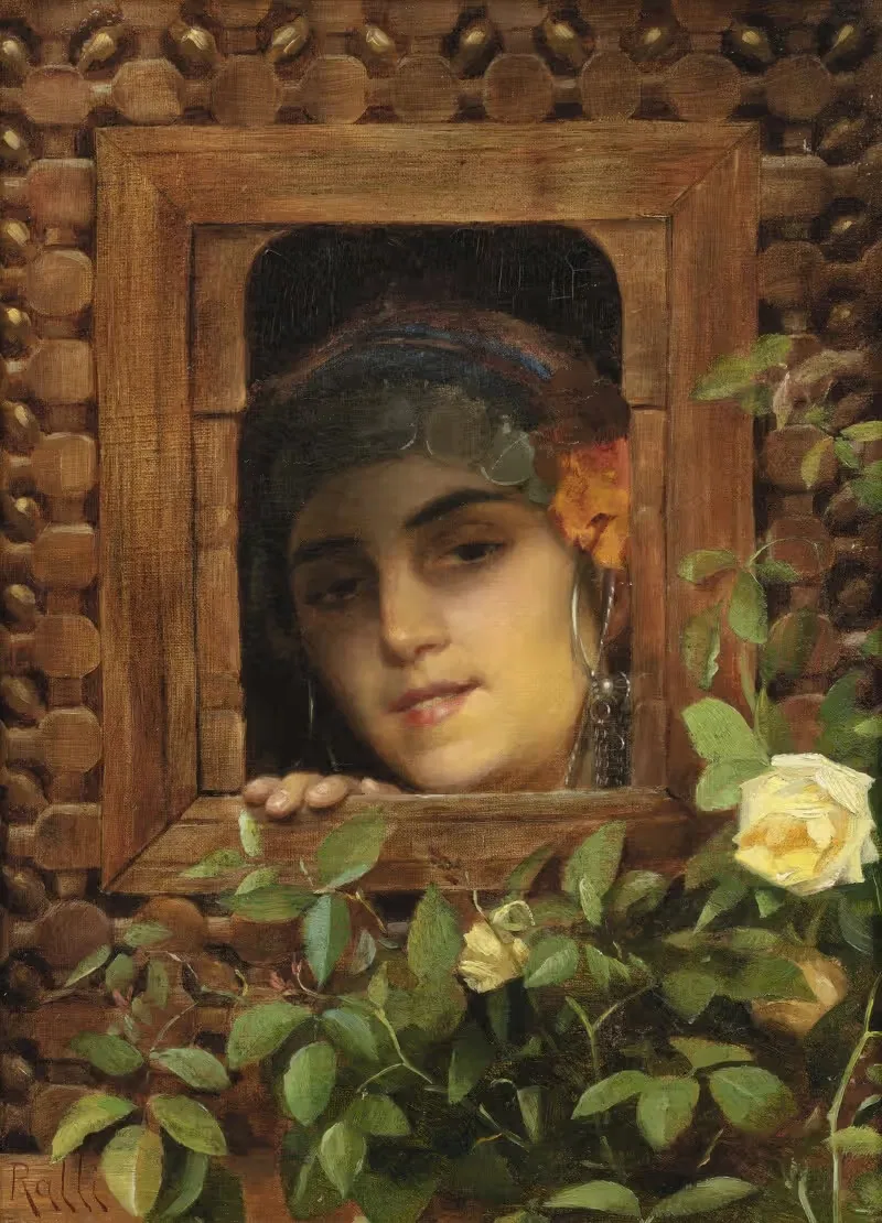 Young woman looking out the window — Theodoros Ralli