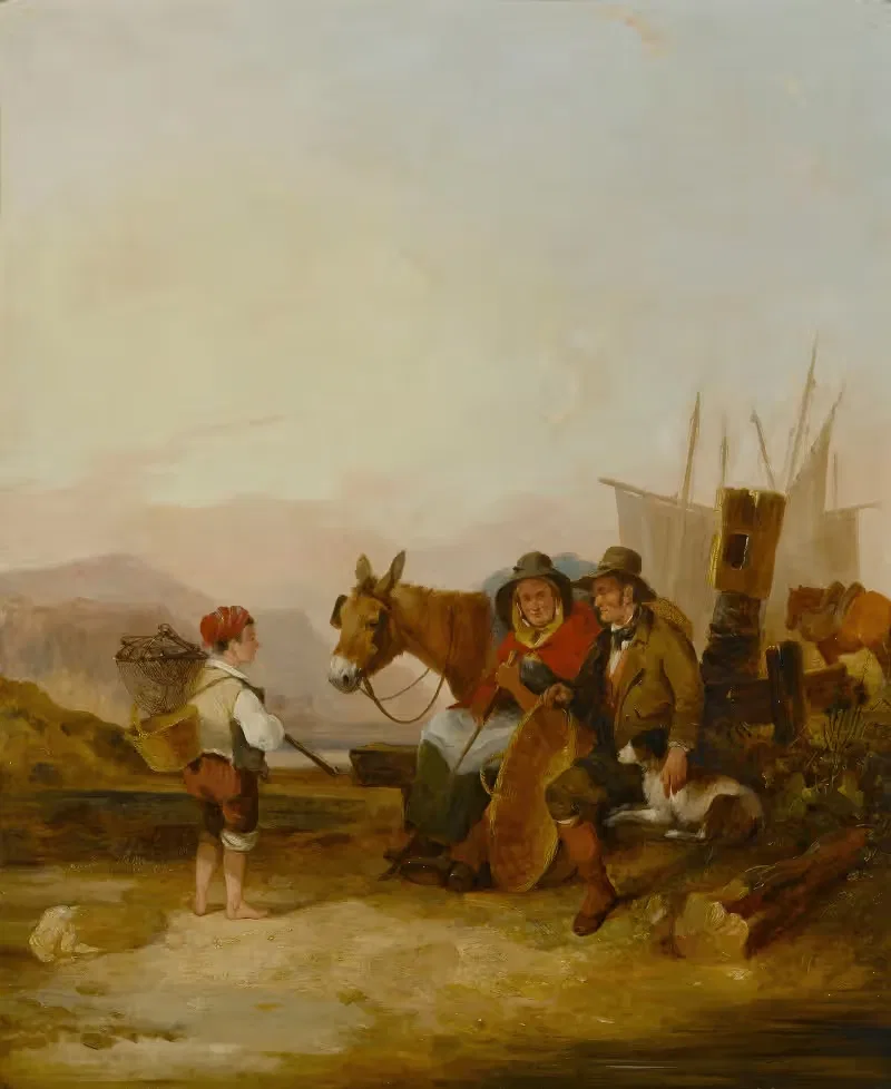 Travelers at the seashore — William Shayer