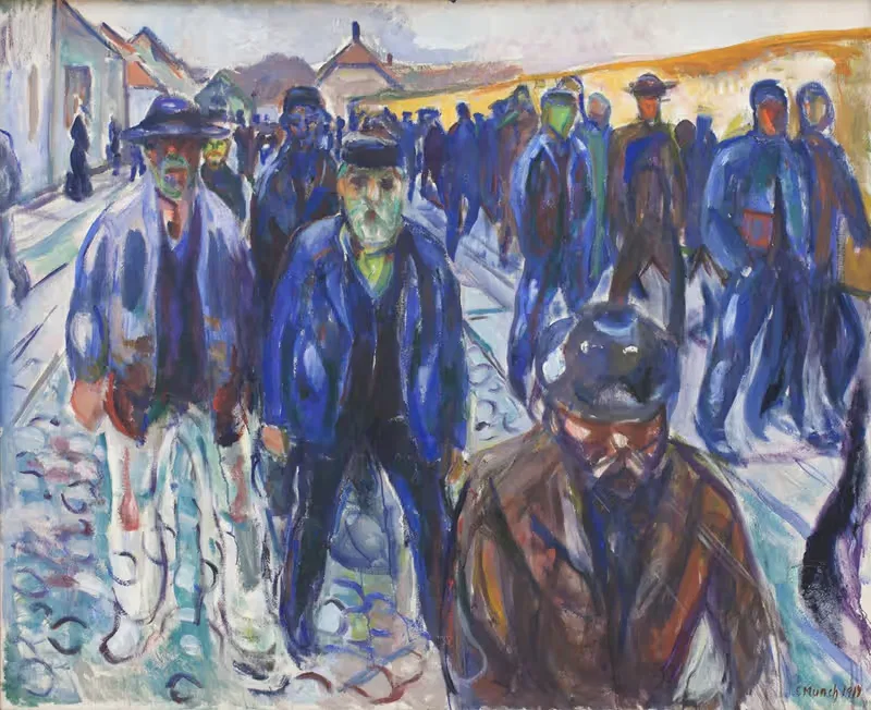 Возвращающиеся рабочие by Эдвард Мунк, 1914 — digital art print download