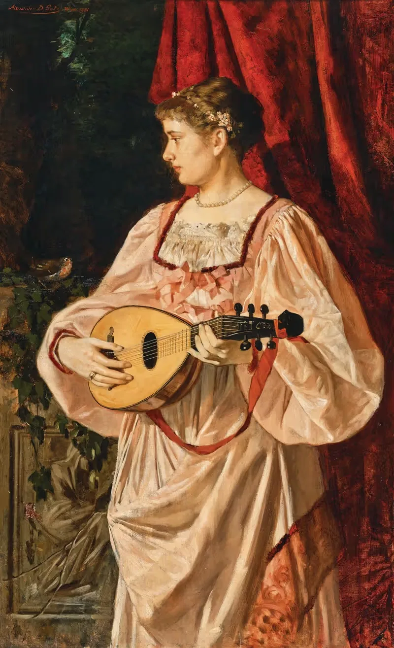 Игрок на лютне by Александр Деметриус Гольц, 1881 — digital art print download