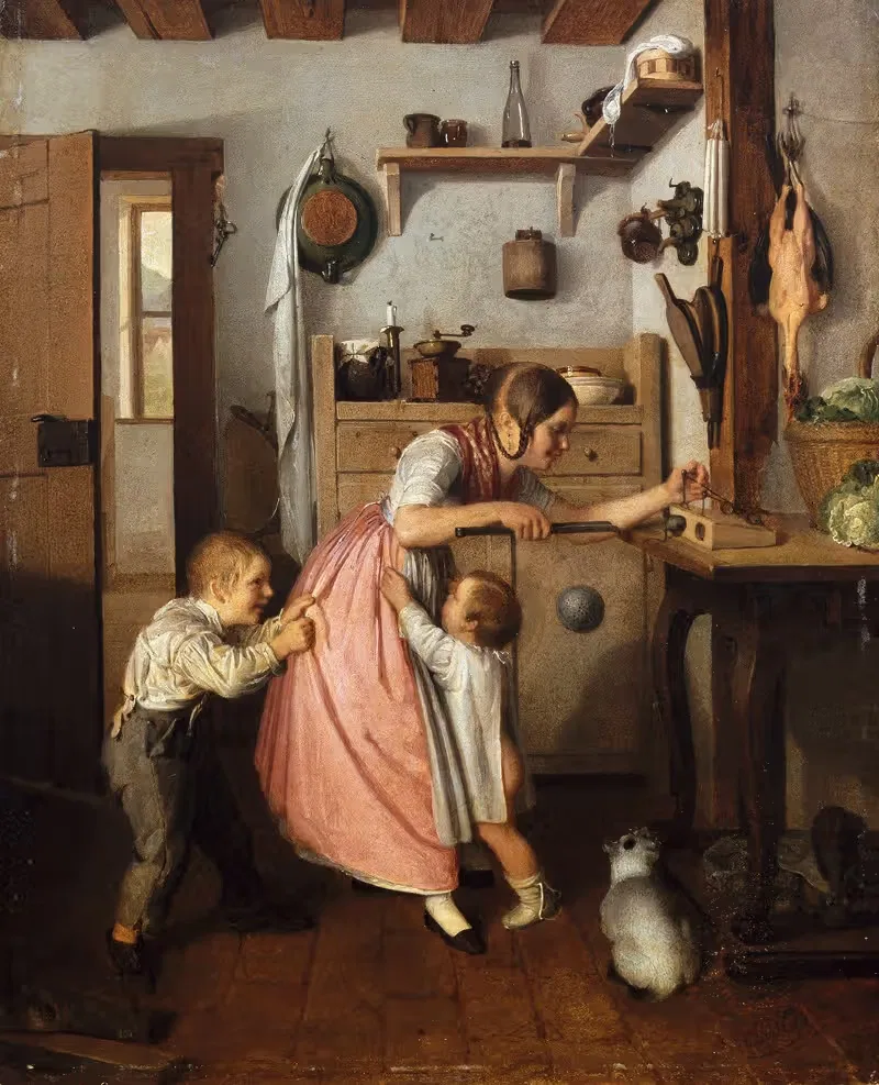 Die Mausefalle by Ernst Christian Moser, 1838 — digital art print download