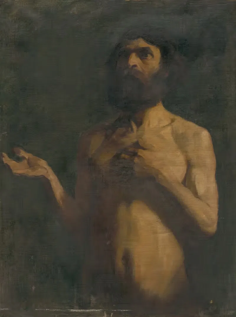 Study of Nude of Old Man — Gejza Kukán
