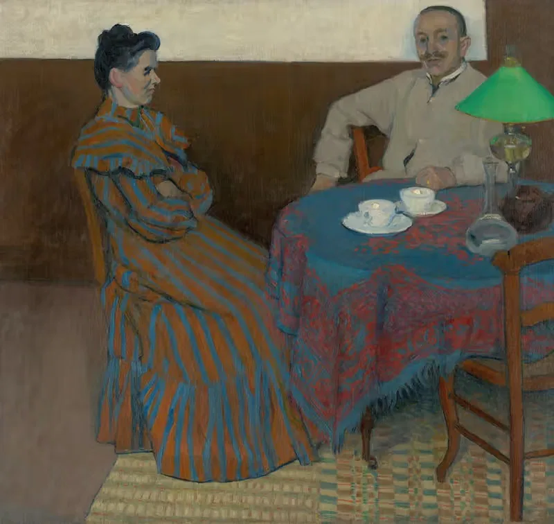 Женатая пара за столом by Юлиус Андорко, 1900–1905 — digital art print download