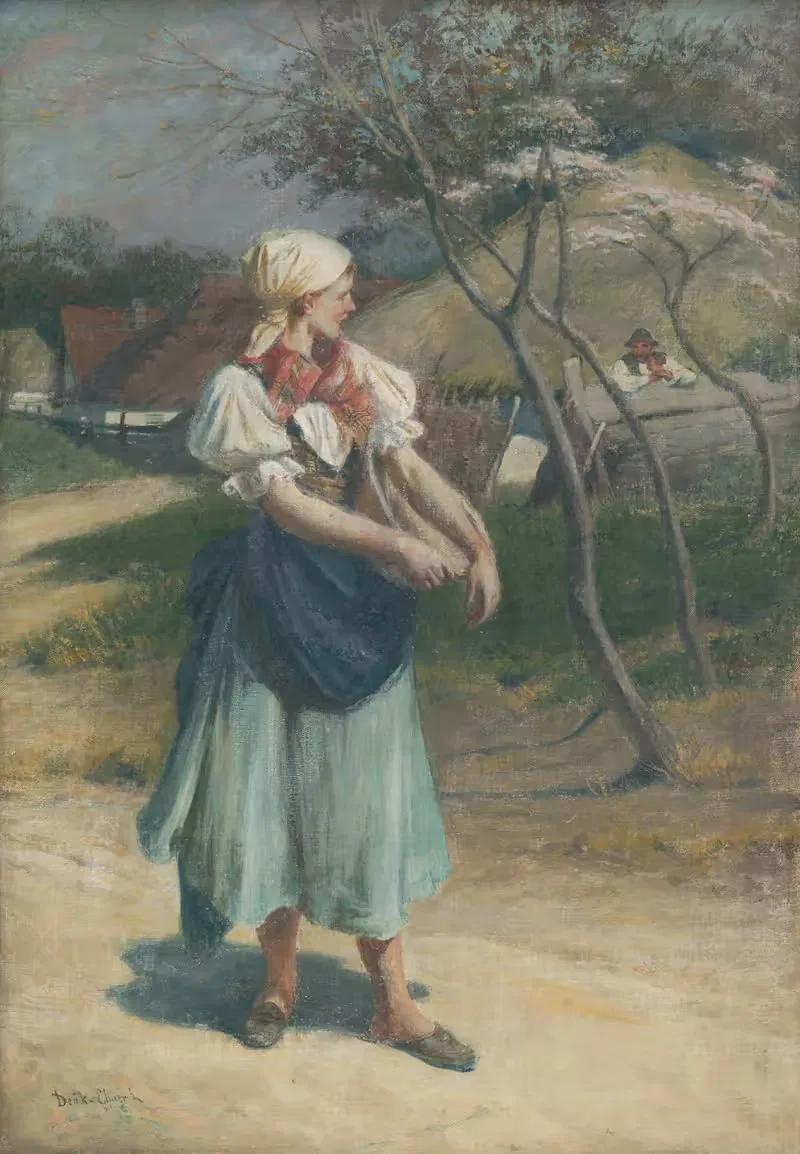 Кот в деревне by Лайош Деак-Эбнер, 1880 — digital art print download