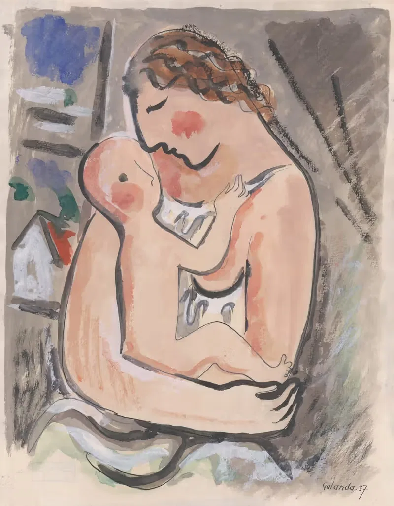 Мать с ребенком by Микулаш Галанда, 1937 — digital art print download
