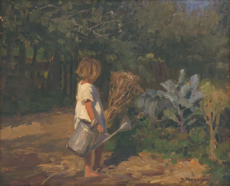 Девочка с кувшином by Йозеф Теодор Муссон, 1918 — digital art print download