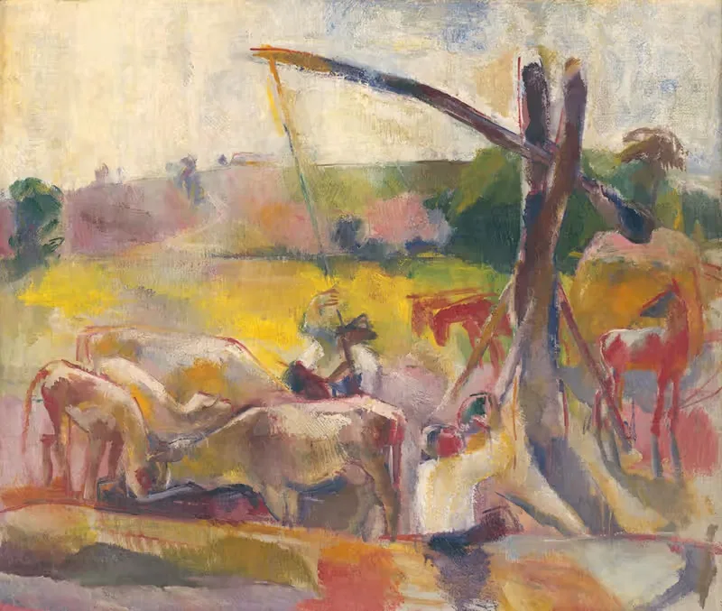 Поение коров by Вилмош Аба-Новака, 1927 — digital art print download