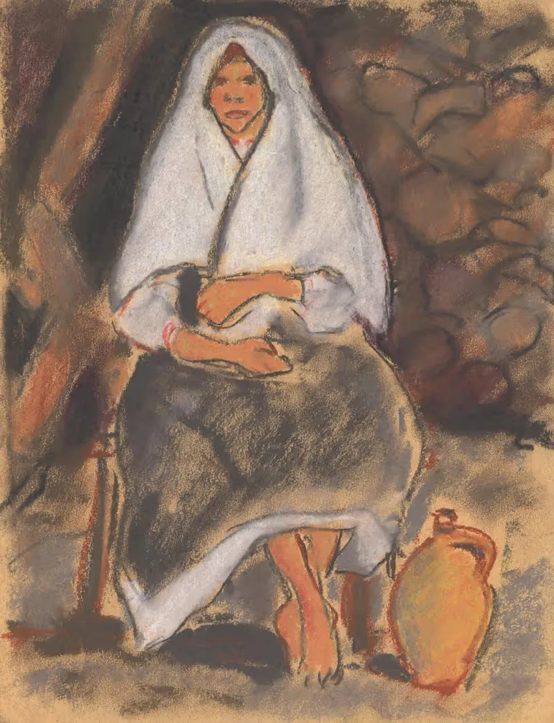 Seated Girl with a Jug — Zolo Palugyay