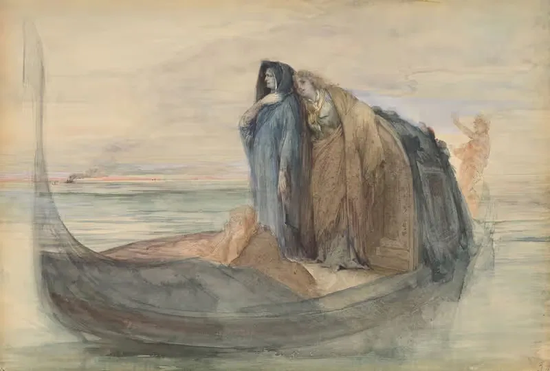 Gondola in the Venetian Lagoon — Georges Jules Victor Clairin