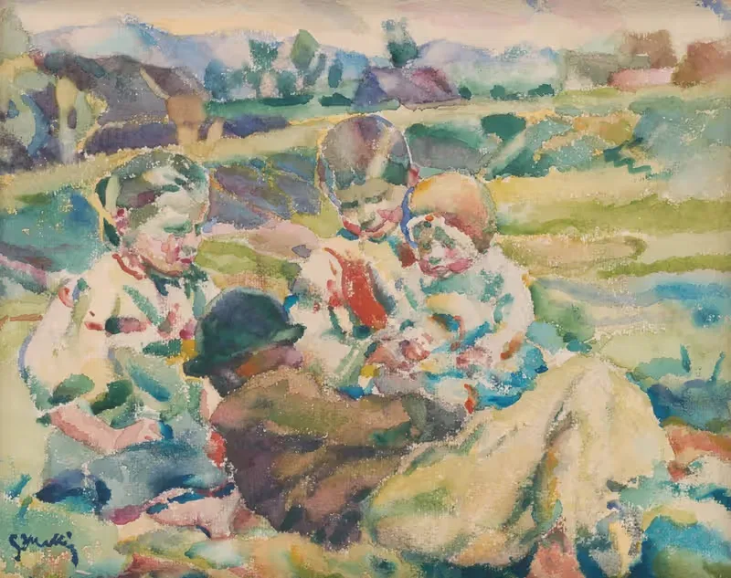 Доверительная беседа by Густав Мальи, 1930 — digital art print download