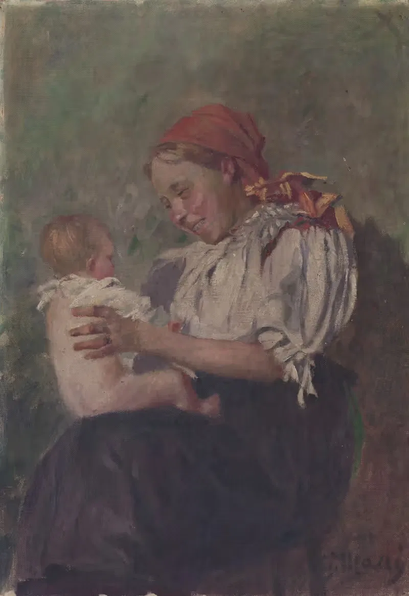 Мать с ребенком by Густав Мальи, 1915 — digital art print download