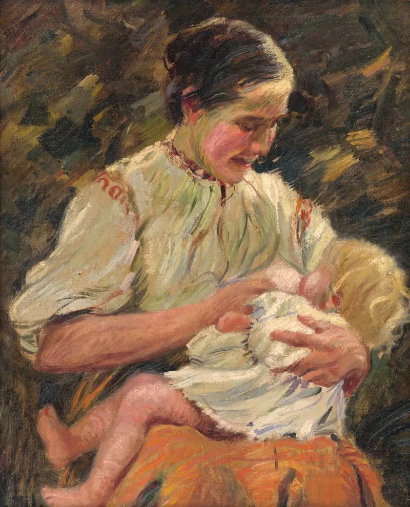 Мать с ребенком на руках by Густав Мальи, 1923 — digital art print download