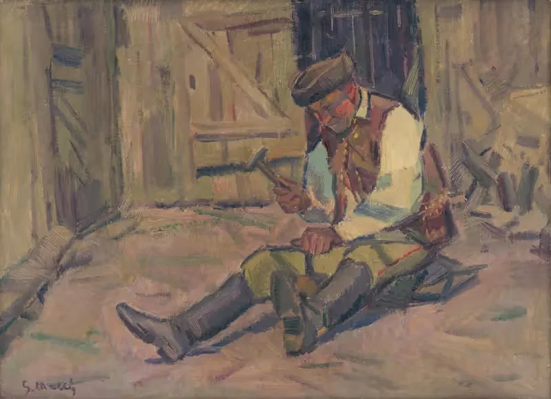 Эскиз к картине Подковщик by Густав Мальи, 1935 — digital art print download
