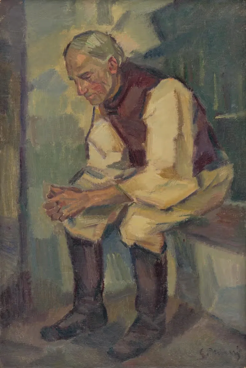 Изучение сидящего старика by Густав Мальи, 1935 — digital art print download