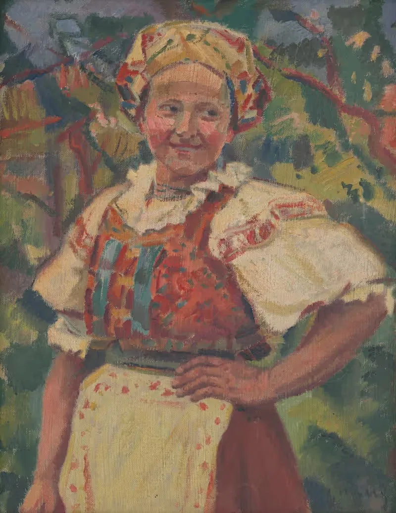 Женщина в народном костюме by Густав Мальи, 1940 — digital art print download