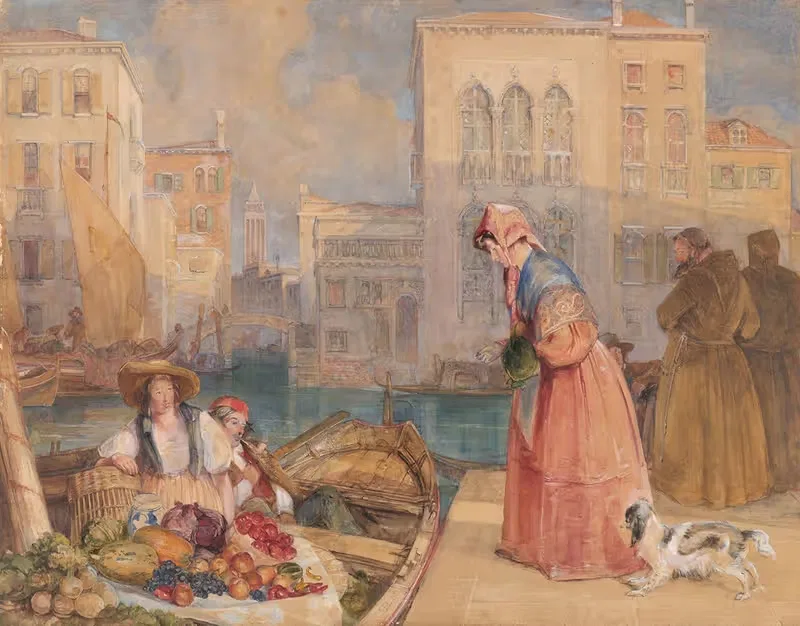 Fruitsellers on a Venetian Canal — John Frederick Lewis