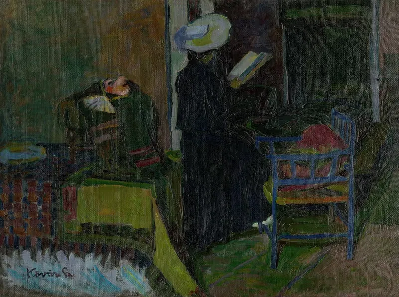 Читающая в комнате by Константин Ковари-Качмарик, 1905–1910 — digital art print download