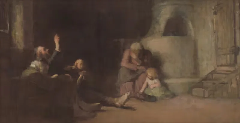 Шива – еврейская скорбь by Леопольд Хоровиц, 1870–1878 — digital art print download
