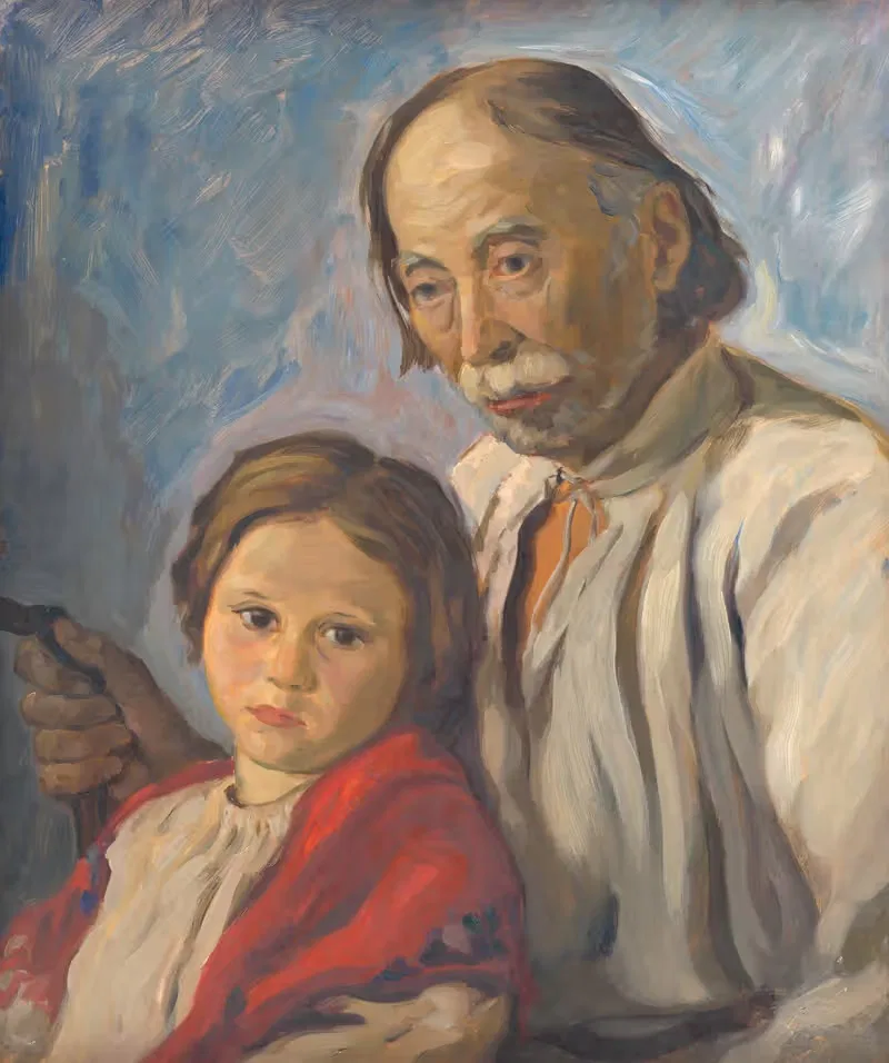 Старик с внучкой by Штефан Полкораб, 1939 — digital art print download