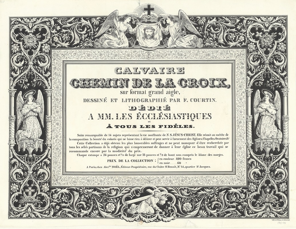 Calvaire, chemin de croix by Lith. de Vilain, 1835 — digital art print download