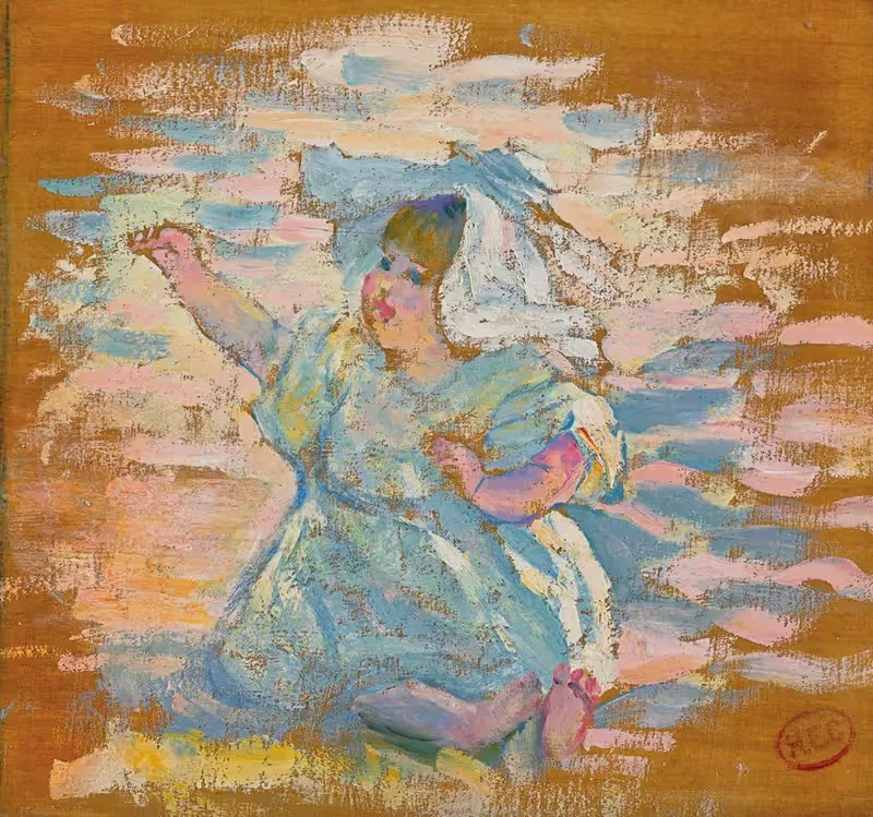 Étude pour 'Mère jouant avec son enfant' — Henri-Edmond Cross